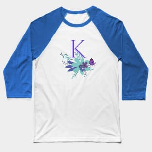 Monogram Botanical Flower K Baseball T-Shirt